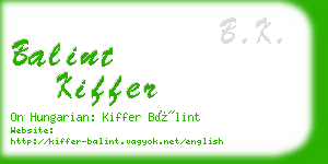 balint kiffer business card